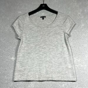 Eileen Fisher Sweater Top Women’s Small Gray Cashmere Short Sleeve Knit